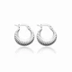 21x18 mm Ribbed Hoop Sterling Silver Earrings - Sade 925 Silver Jewelry