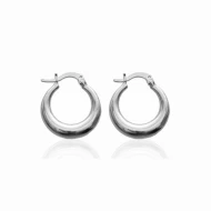 25x22 mm Rounded Hoop Sterling Silver Earrings