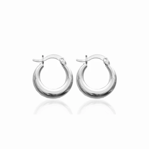 24x20 mm Sculpted Hoop 925 Silver Earrings