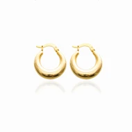 20x17 mm Smooth Hoop Sterling Silver Earrings