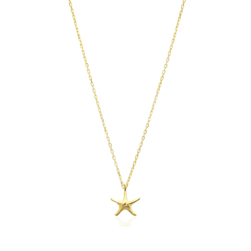 Turkish 9x10 mm Starfish 925 Silver Necklace