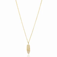 Wholesale CZ 18x5 mm Leaf Sterling Silver Necklace