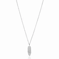 Wholesale CZ 18x5 mm Leaf Sterling Silver Necklace
