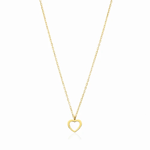 Turkish 8x9mm Open Heart 925 Silver Necklace