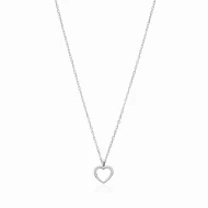 Turkish 8x9mm Open Heart 925 Silver Necklace