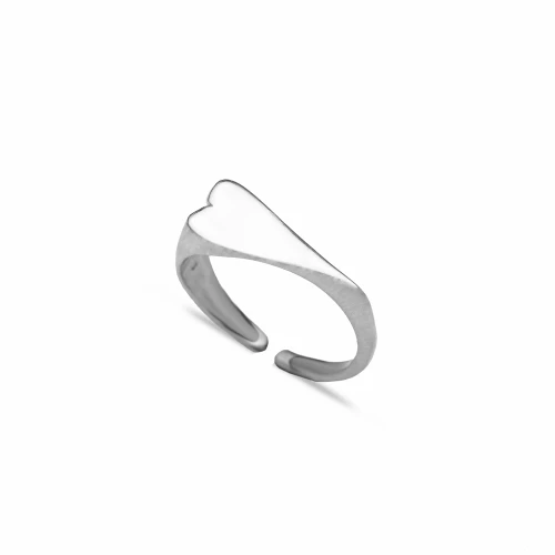 Heart Signet Adjustable Sterling Silver Ring