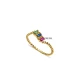 Multicolor Baguette CZ Beaded 925 Silver Ring - Sade 925 Silver Jewelry