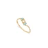 Turquoise Clear Baguette CZ Beaded 925 Silver Ring