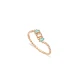 Turquoise Clear Baguette CZ Beaded 925 Silver Ring - Sade 925 Silver Jewelry