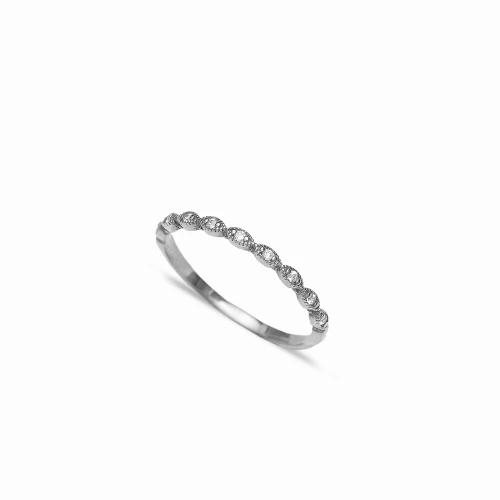 Clear Marquise CZ Row Sterling Silver Ring
